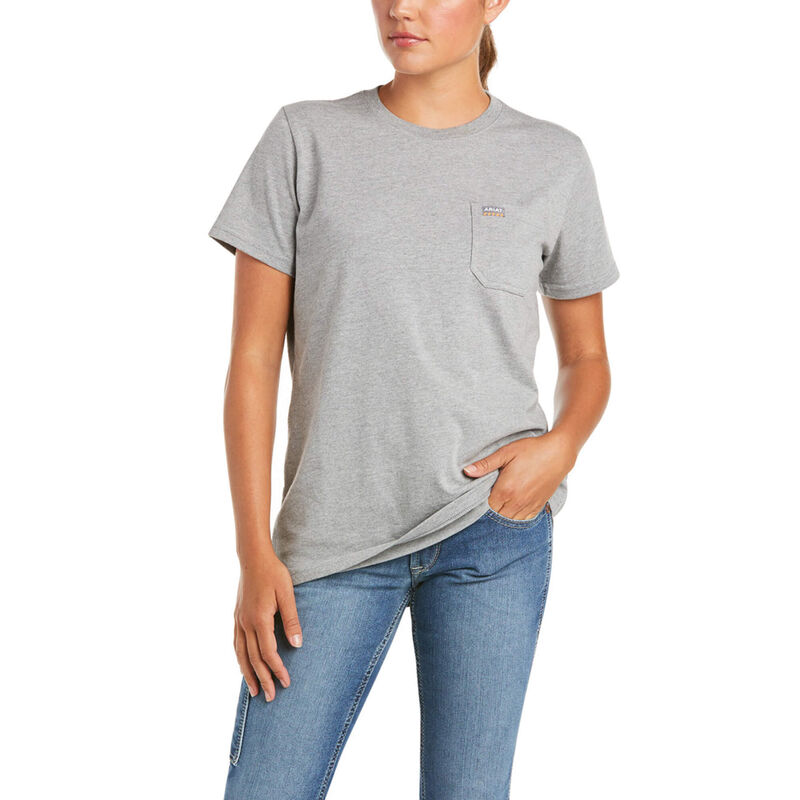 Ariat T-Shirts Damen - Rebar Cotton Strong Grau ( ZEWLM-5739 )